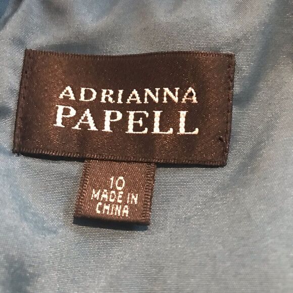 Adrianna Papell Ruffle Tiered V-Neck Cocktail Dress Women's Size 10 Teal Green - Picture 11 of 12